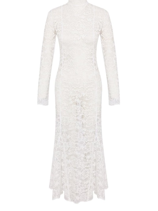 Cultmia Dresses & Skirts - Nana Gotti Lace High-Neck Long Sleeve Maxi